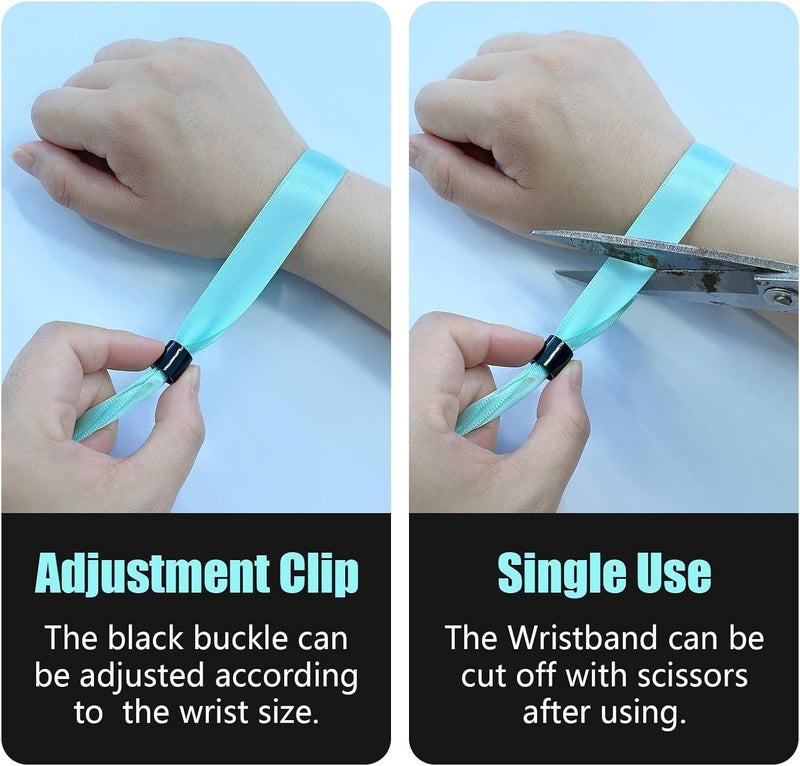 Comflora 100 Cloth Wristbands for Events, Lightweight Concert & Club Entry (Color : Water Green) - Image 4
